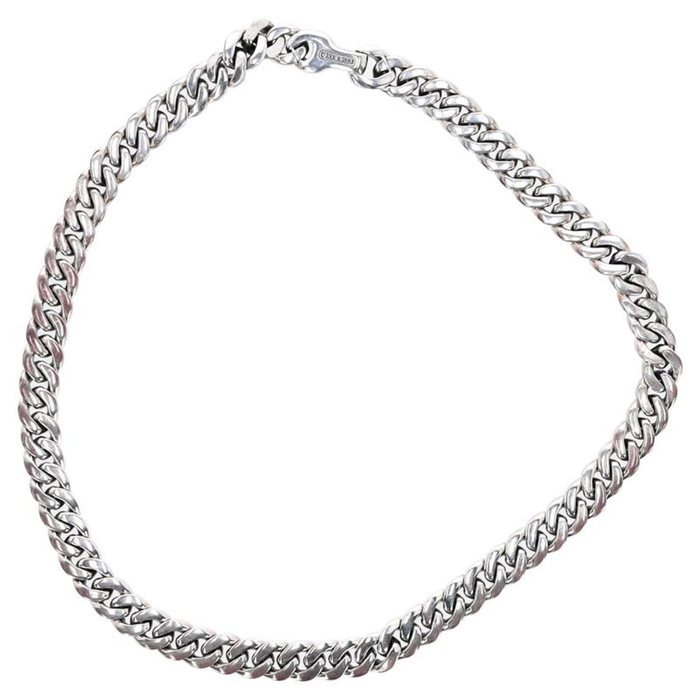 David Yurman Curb Chain Necklace with Black Diamonds in Silver Metal - Picture 2 of 5